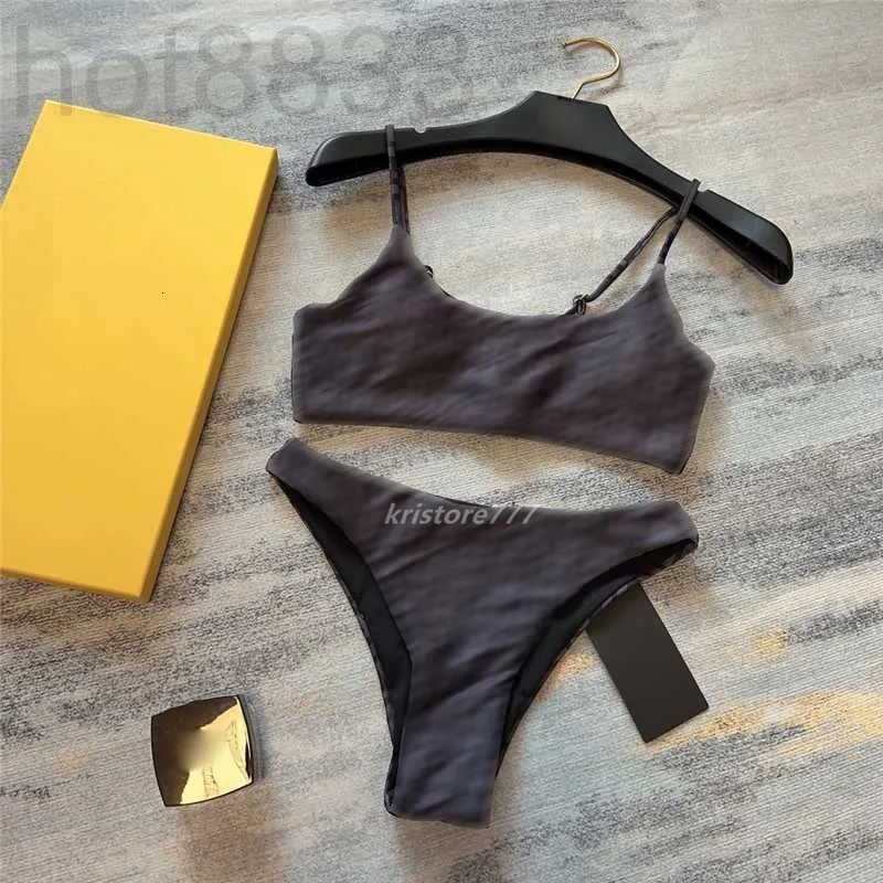 Damen-Badebekleidung, Designer-Sexy-Bikini-Badeanzüge, Badeanzug, Strandkleidung, Schwimmset mit durchgehendem Buchstabendruck, rückenfreie Split-Anzug-Bikinis von Runway Brand, S6