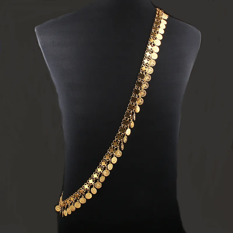 Hänge halsband gotiska punk paljetter 18k guld pläterad charm kvinnor halsband kalkon mynt pendell smycken kvinnor fest gynnar vintage set mode 230626