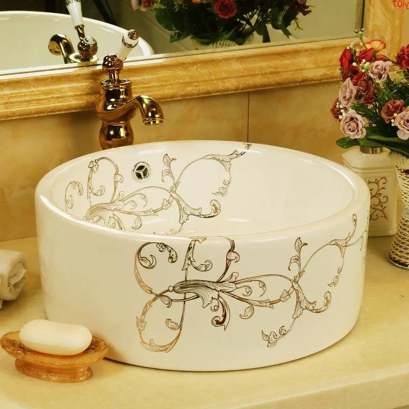 Modern Art Wasit Drum Shape Ceramic Wash Basin Badrumsdekoration SinkHigh Quatity RPWWI