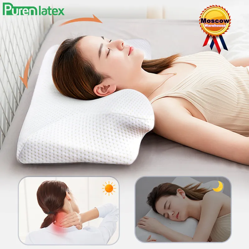 Cuscino Purenlatex Contour Ortopedico Memory Foam Cervicale 14 cm Dolore al collo correttivo per chi dorme sul lato posteriore dello stomaco 230626