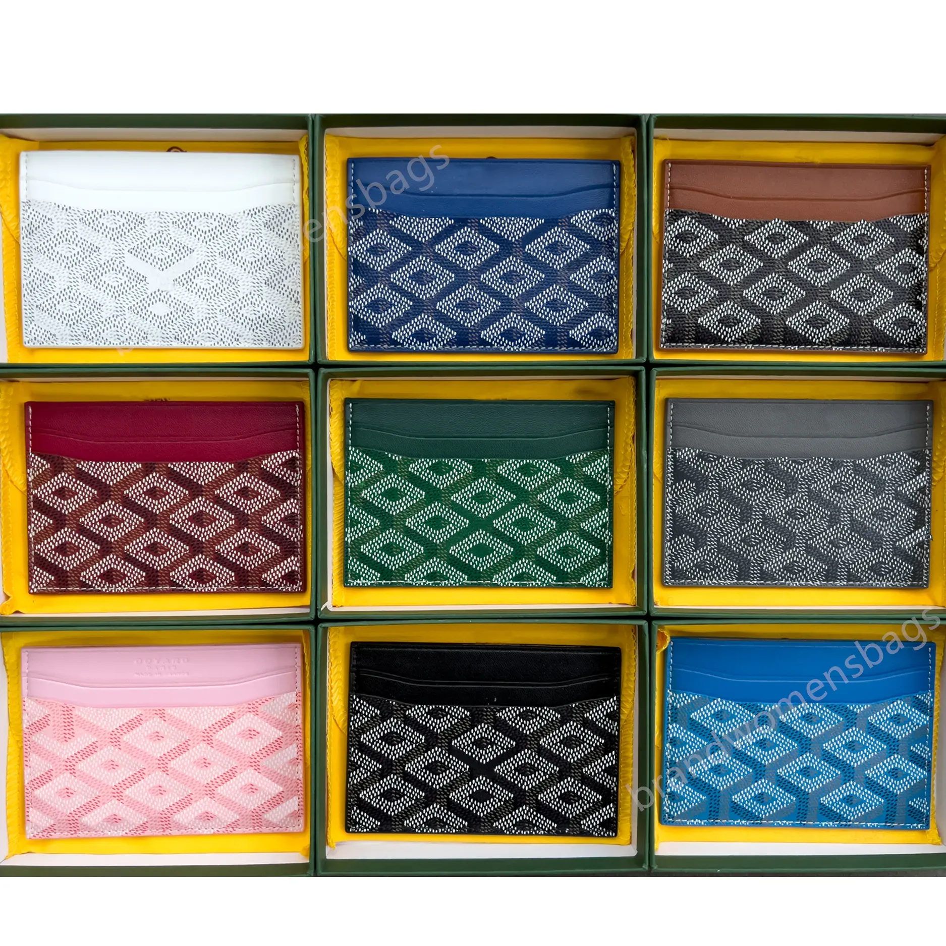 Designerkortshållare Luxury Womens Mens Designers Wallet äkta lädermynt Handmålade mini plånböcker ultratunna ID-kredithållare mini handväska rosa plånbok