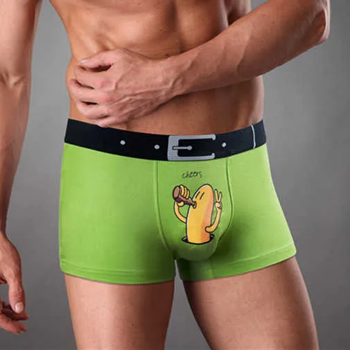 Mens Sexy Cartoon Bamboo Banana Underpants With U Pouch Bulge