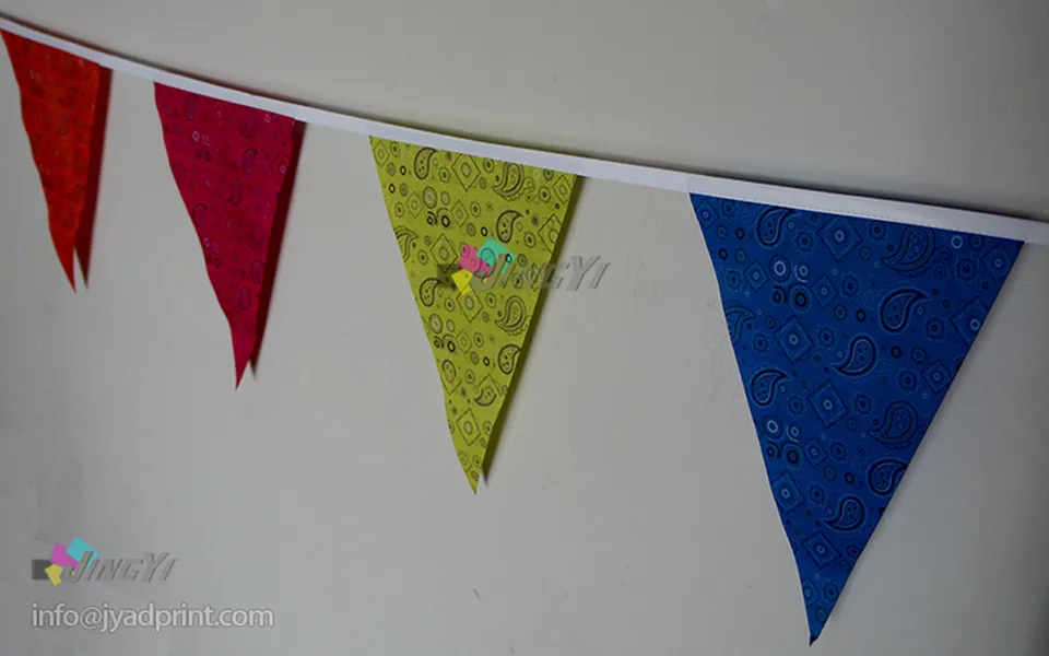 Anpassad väggdisplaytryck Pennant String Triangle Bunting Flag för dekoration