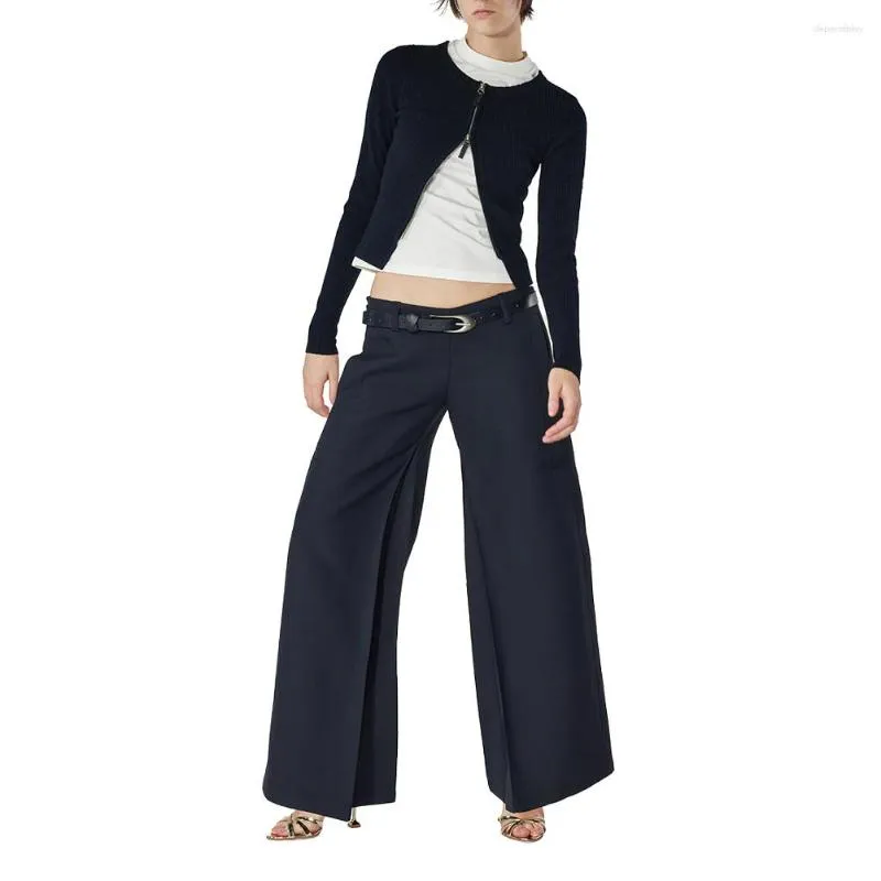Women's Pants V-type Wide-legged Men And Women With The Same Paragraph Wool Thickening Pencil High Waist Casual Suit 2023