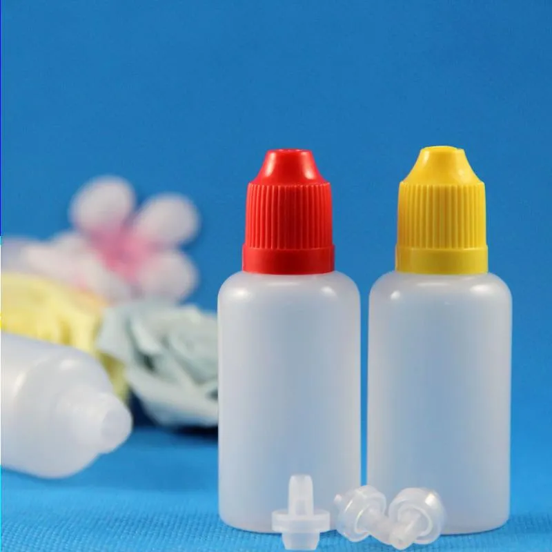 100 set 30 ml (1 oz) flaconi contagocce in plastica punte per tappi a prova di bambino LDPE per liquido E Vapor Cig 30 ml Kuqrd