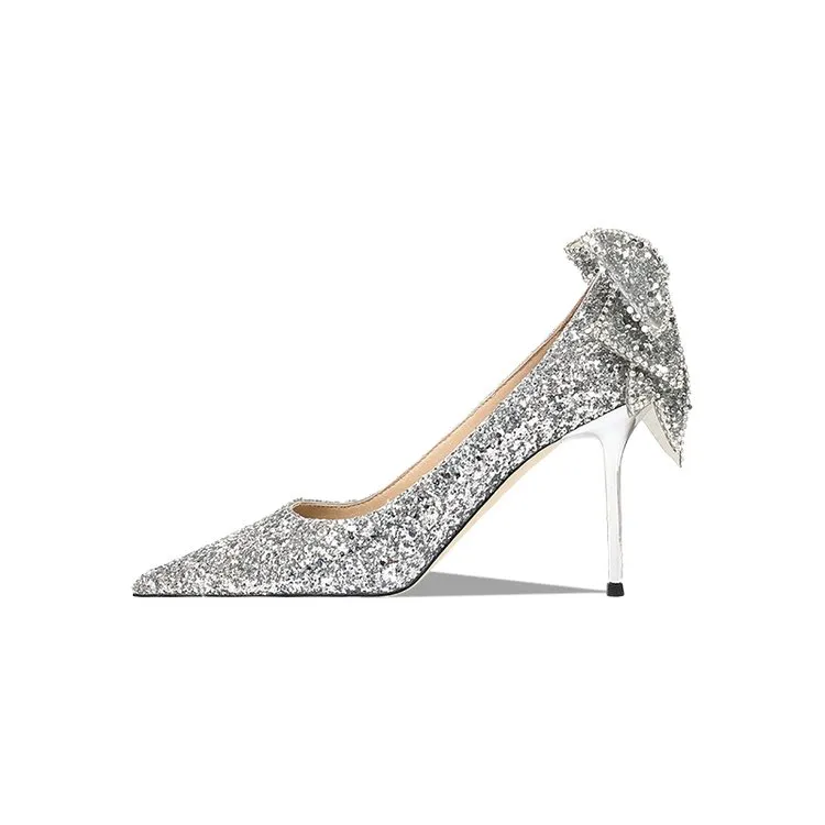 silver dress shoes for women