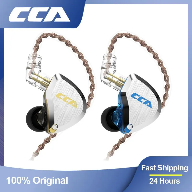 Microfones CCA C12 Metal Headset 5BA+1DD Hybrid Technology 12 Enheter HIFI BASS WIRED EARPHONES MED MICROPHONE BROUSS