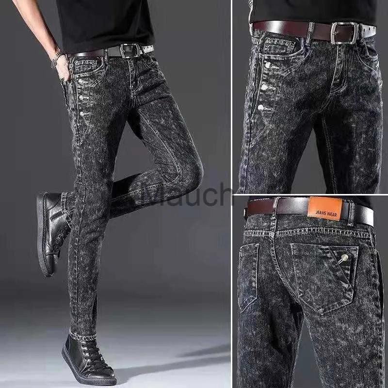 Мужские джинсы 2022, новое поступление, высококачественные облегающие джинсы, мужские модные классические джинсовые джинсы скинни, мужские повседневные брюки высокого качества J230626