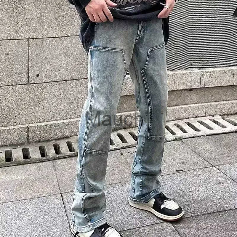 Jeans da uomo 2023 Y2K Streetwear New Kpop Flare Jeans Cargo Pants Uomo Cloing Straight Old Vintage Hip Hop Denim Pantaloni Vetements Homme J230626