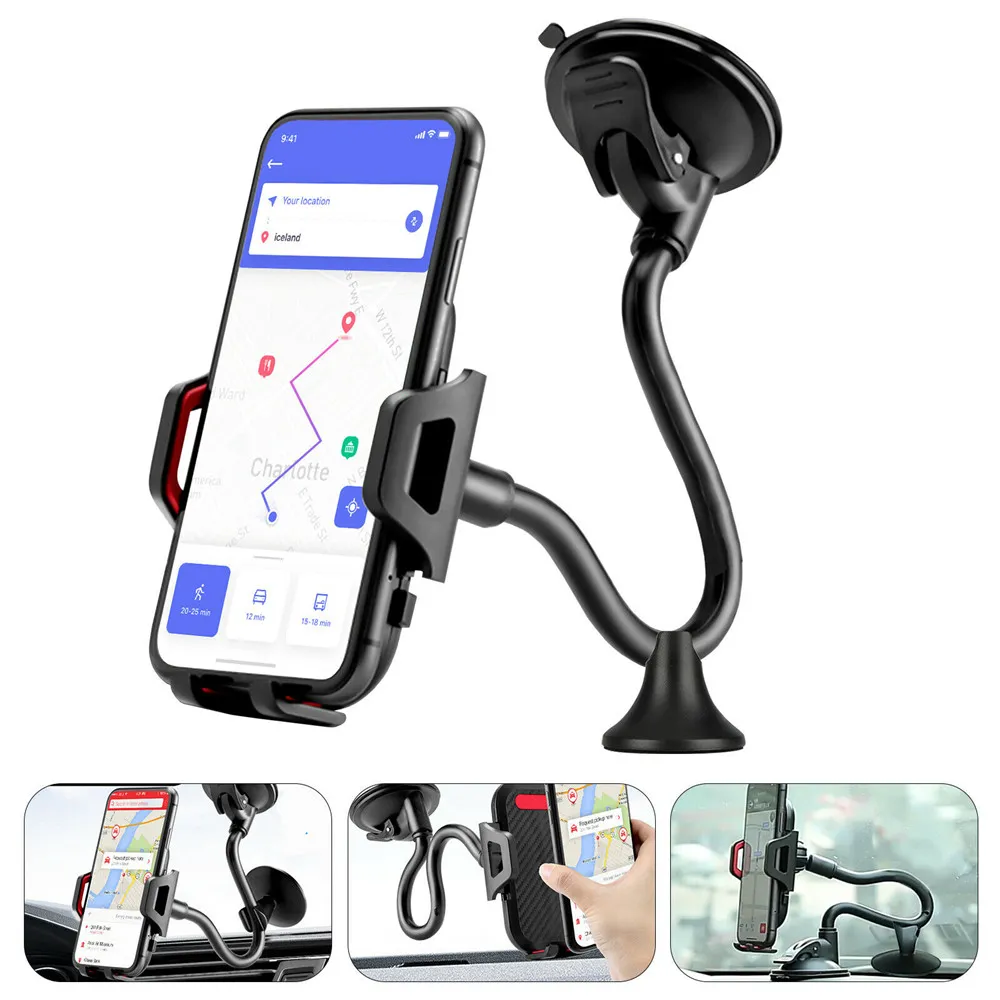 360 ﾰ Telefoonhouder voor Auto Voorruit Mount Cradle Holder Stand Truck Voertuig Carrier Beugel Voor Smart Mobiele Mobiele Telefoon Gps