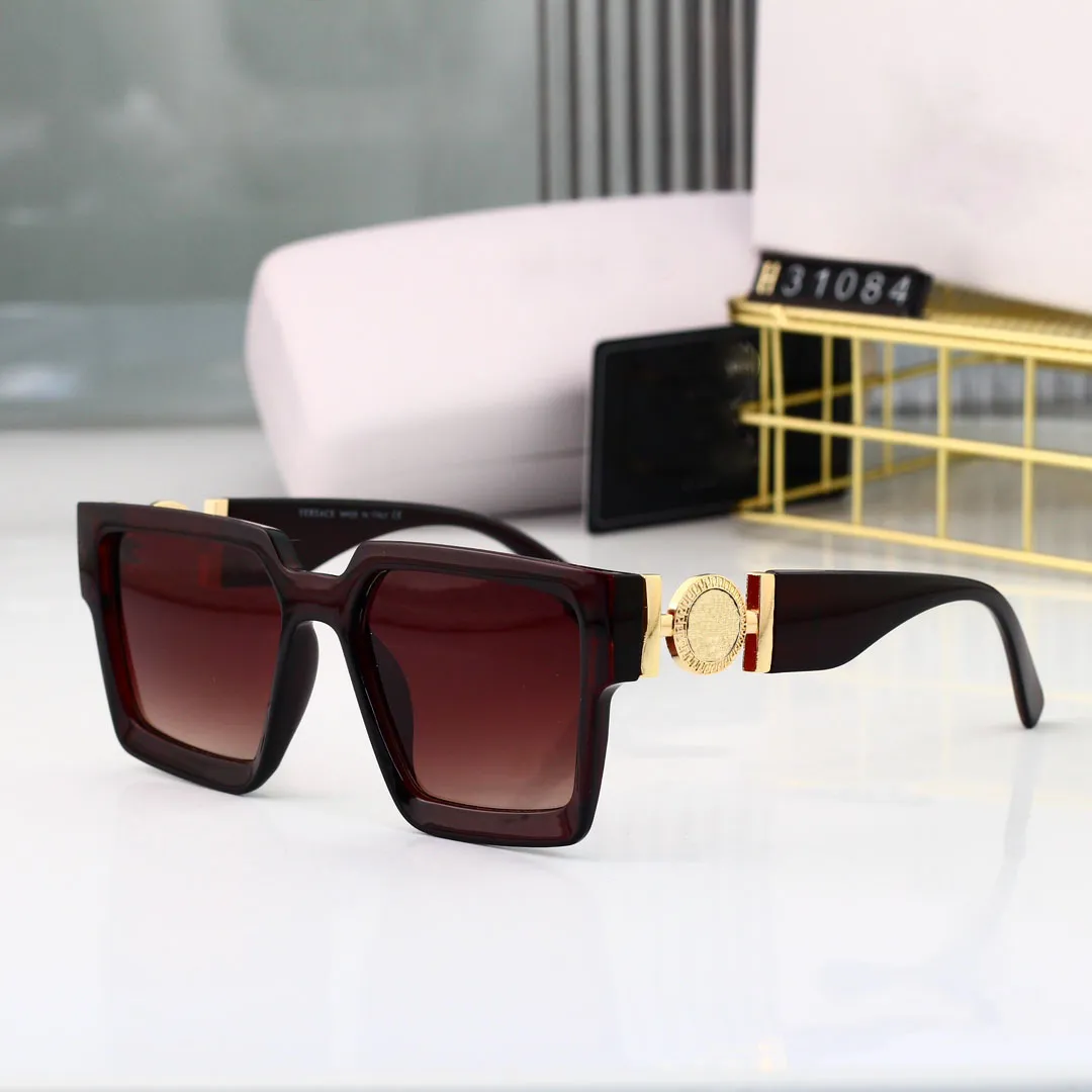 Лучшие роскошные солнцезащитные очки с линзами, дизайнерские женские мужские очки для пожилых людей, очки для женщин, оправа для очков, винтажные металлические солнцезащитные очки с коробкой 31084