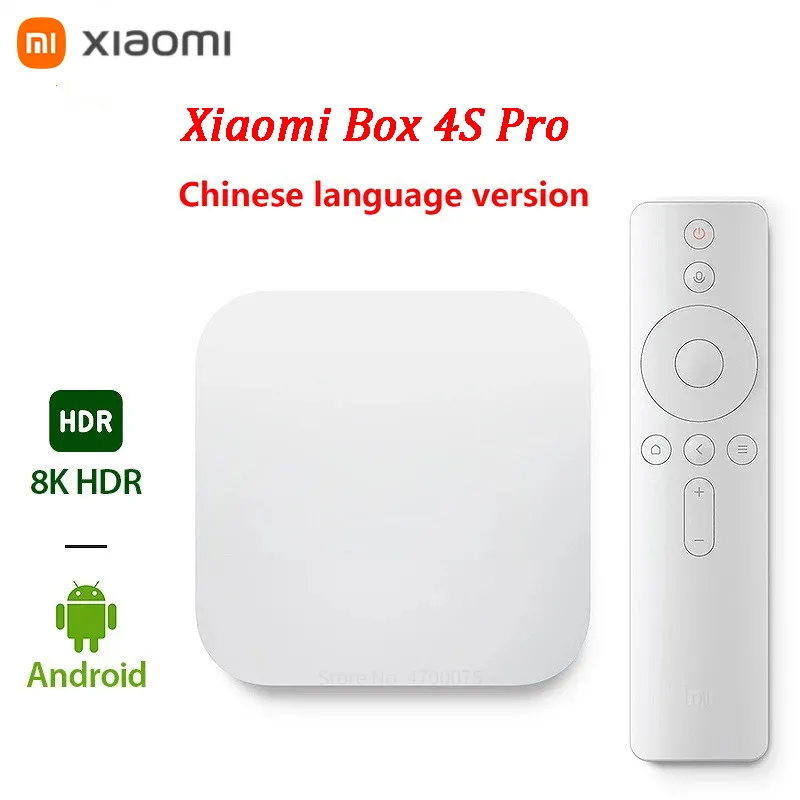 Xiaomi Mijia Box 4 4S Pro 1.9GHz Amlogic Quad-core 5G WiFi BT Android 4K 8K HDR Smart Streaming Media Player Version chinoise