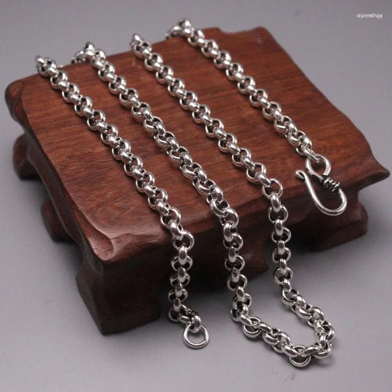 Kedjor S925 Sterling Silver Necklace Women Men Luck Rolo Cable Chain Link 5mmw 20 tum 24-25G