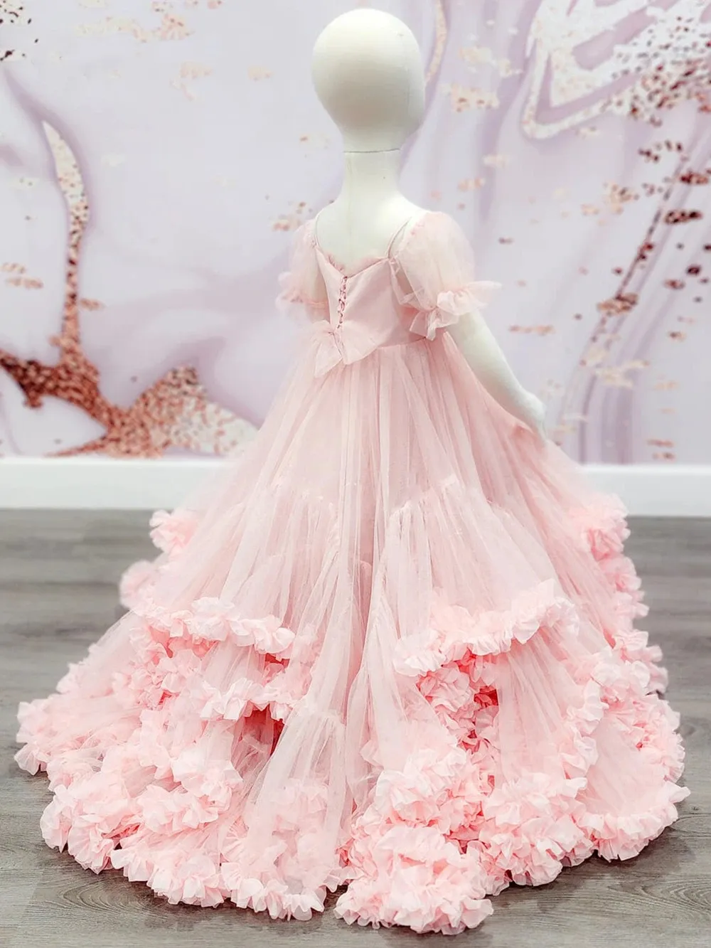 open lace back dress Strapless Blush Pink Dress A-Line Wedding Guest Dress
