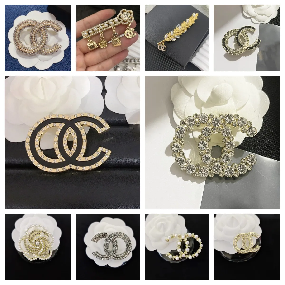 Luxury Designer Brooch Brand Letter Brooches Crystal... From ...