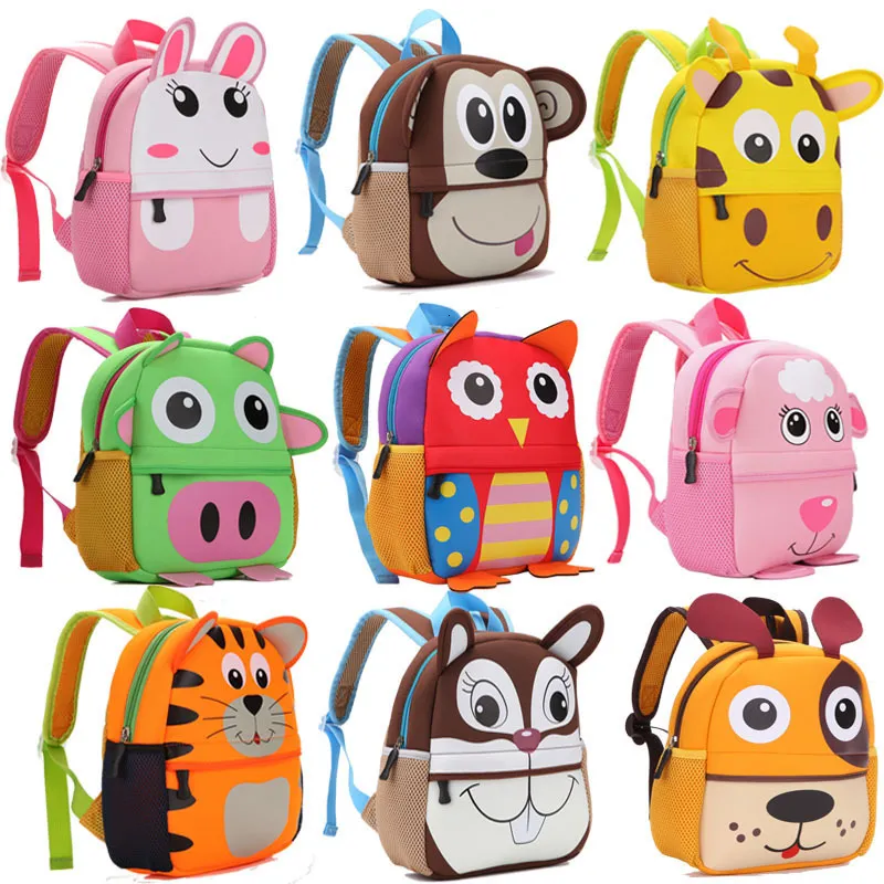 Plecaki 3D Dziecięce torby szkolne dla dziewcząt chłopcze dzieci plecaki przedszkole kreskówkowe zwierzęcy plecak dla dzieci na 2-5 lat 230626