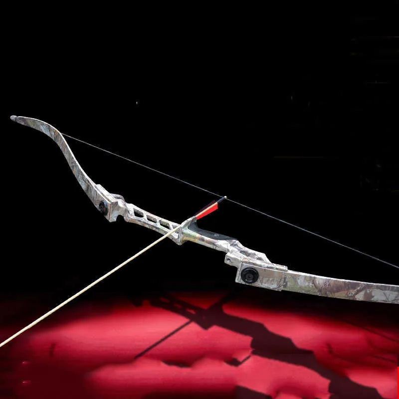 Arco flecha 30-70 lbs arco recurvo 60 polegadas arco de caça americano preto camuflagem cinto de arco e flecha com cano vertical de metal tradicional arco longo flecha HKD230626