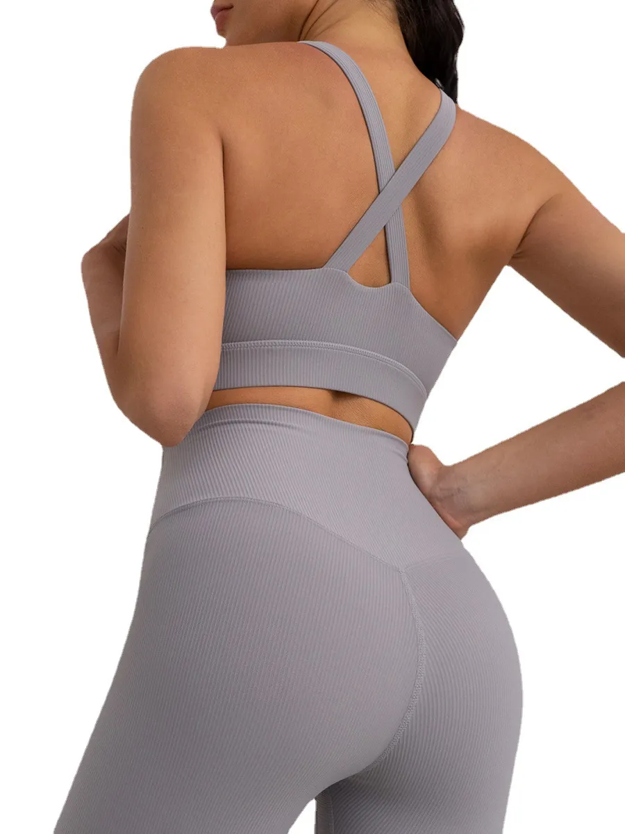 Grensoverschrijdende hardloopfitnesskleding Europees en Amerikaans vijfdelig grensoverschrijdend rib yogapak Amazon yogapak voor dames