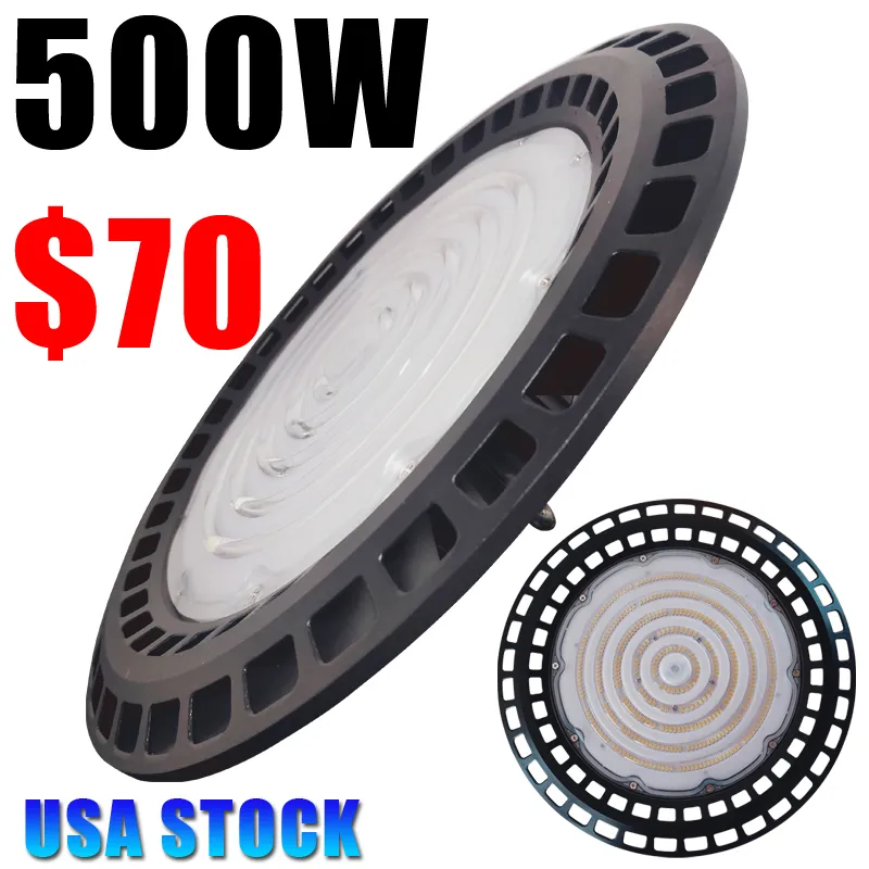 LED 높은 만 빛 500W 60000 LM 방수, UFO 상업 산업 창고 작업장 공장 헛간 차고 지역 조명 기구 AC85-265V Usalight