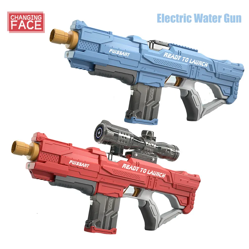 Jeu de sable Water Fun High-Tech Pistolet à eau électrique entièrement automatique Grande capacité Blaster à eau Soaker pour enfant et adulte pour Summer Beach Party Toy Gun 230626