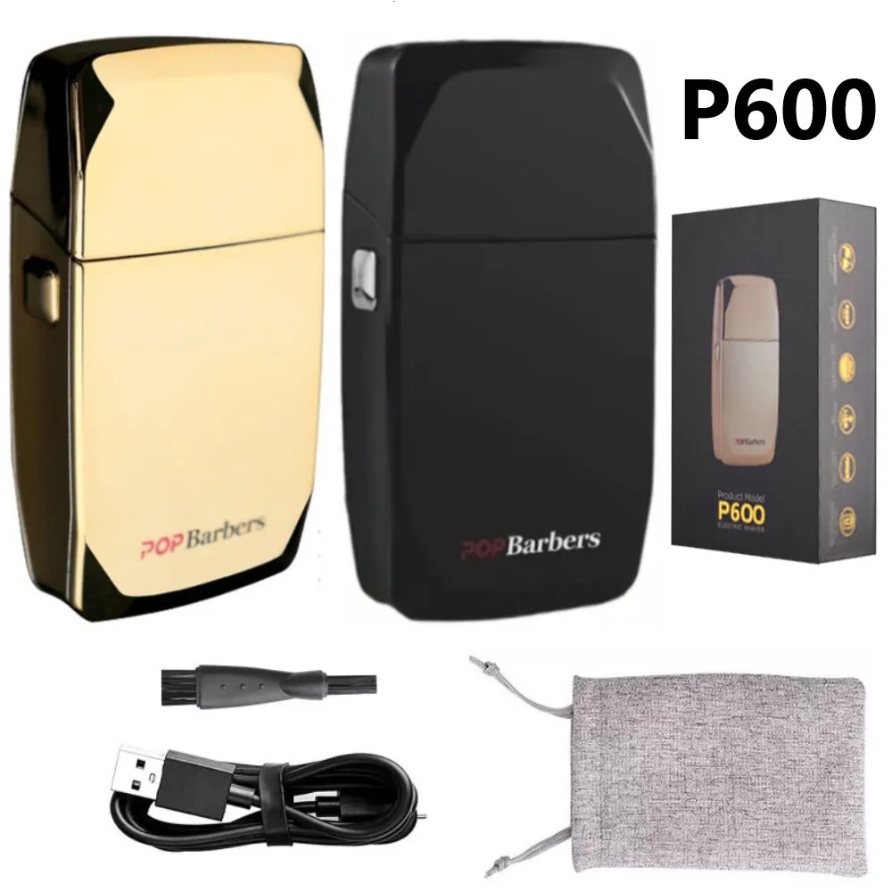 Electric Shalvers Professional 9000RPM Pop Barbers P600 Olej głowica Włosy Clippers Golden Gradient Push Shaver Trimmer 230625