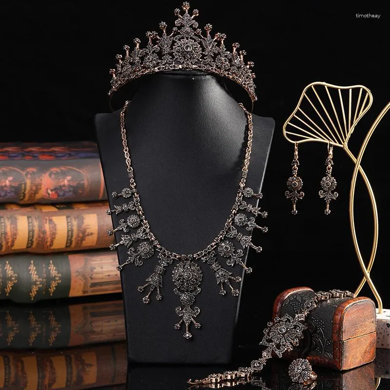 Turkish Bridal Set Bangles Necklace, Earrings, Bracelet, Ring, Crown  Arabian Bronze Bridal Gift For Women Bijoux From Timotheay, $30.41