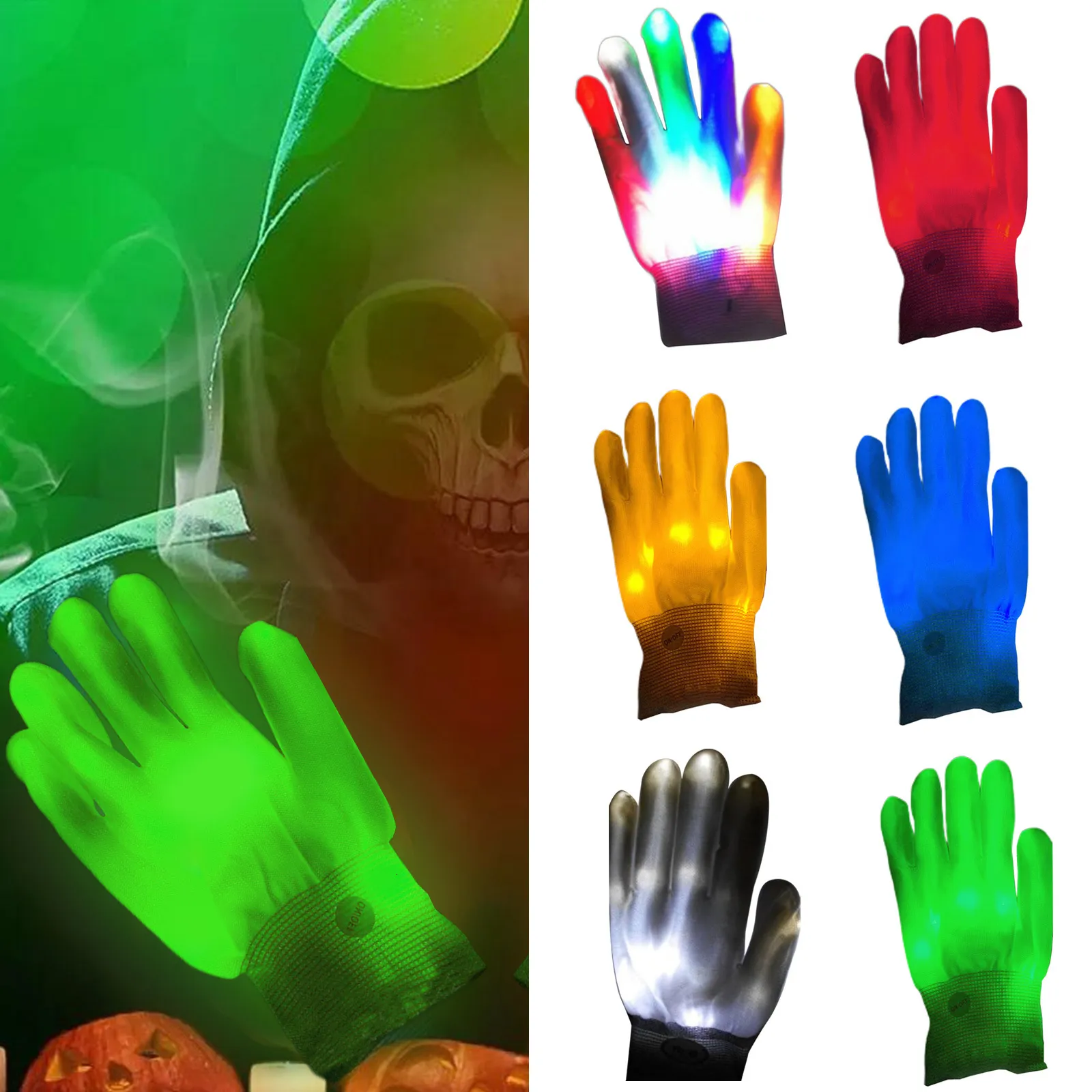 Gants LED LED Glow Glove Rave Light Neon Party Gants clignotants Glow Finger Tip Lighting Fournitures lumineuses pour enfants Nouveauté Party Toys 230625