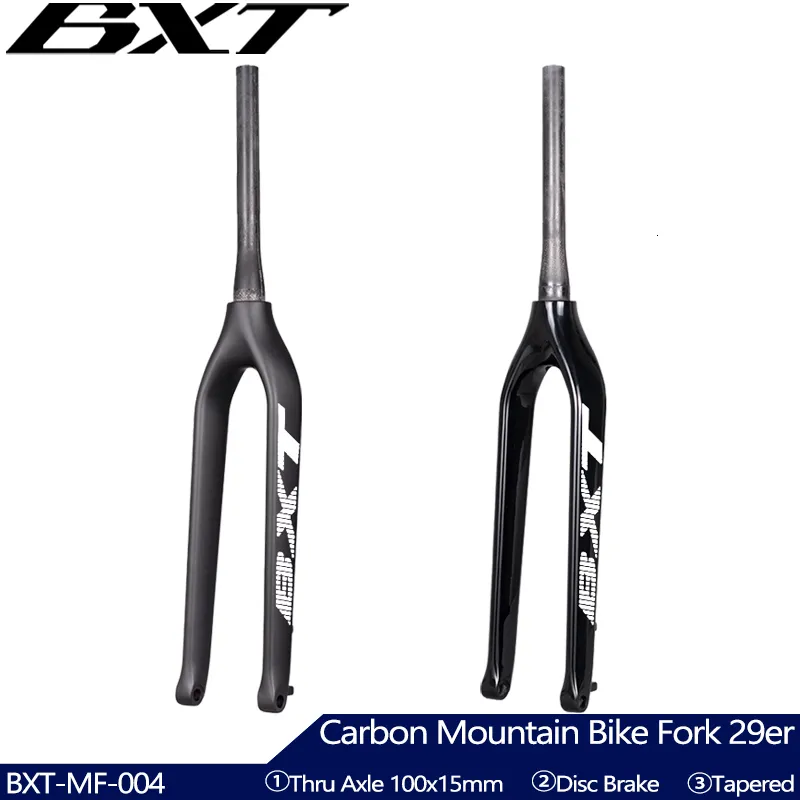 Cykelgafflar Kolgaffel 29er Carbon Mtb Fork Bicycle Fork avsmalnande genom axeln 15mm Bicicleta Mountain Bike 29 Racing Begagnad cykelgaffel skiva 160mm 230626