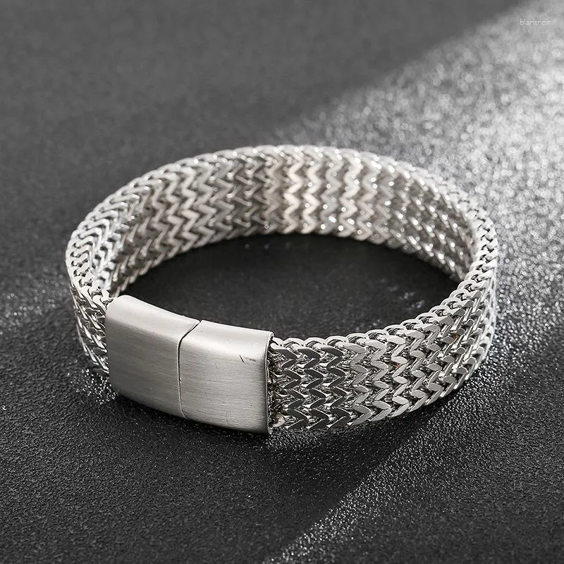 Link Armbanden Mode Trend Roestvrij Stalen Sieraden Persoonlijkheid Creatieve Dubbele Kiel Armband Titanium Magneet Sluiting