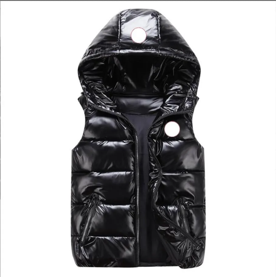 Gilets pour hommes Veste d'hiver nouveau visage brillant vêtements parent-enfant gilet en coton pour enfants mâle moyen grand clip femme épaissie étudiants