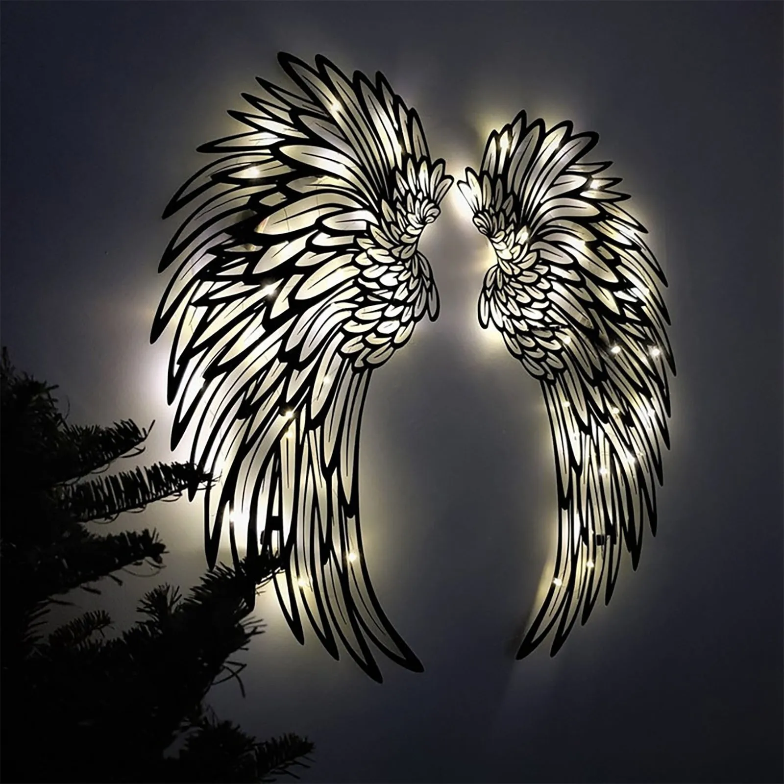 Novelty Items Metal Angel Wings Wall Sculpture illuminate Wall Angel Wings Wall Art Decor Large Ancient Iron Wall Decoration Plaques With LED 230625