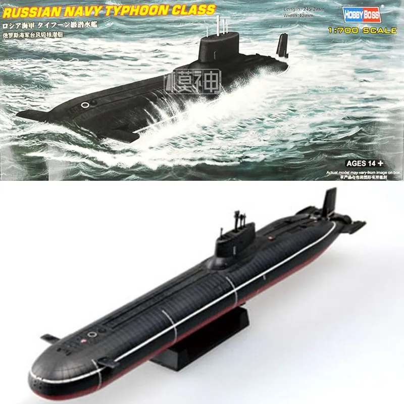 Modelo Conjunto 1 700 Marinha Russa Classe Tufão Submarino Conjunto de Plástico Militar Modelo de Navio de Guerra Estático Modelo Kits 230625