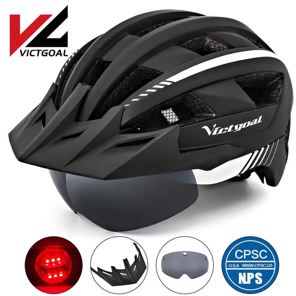 Cycling Helmets VICTGOAL MTB Cycling Helmet For Man Women Breathab Bicyc Helmets D Light Sun Visor Goggs Road Mountain Bike Helmet HKD230626