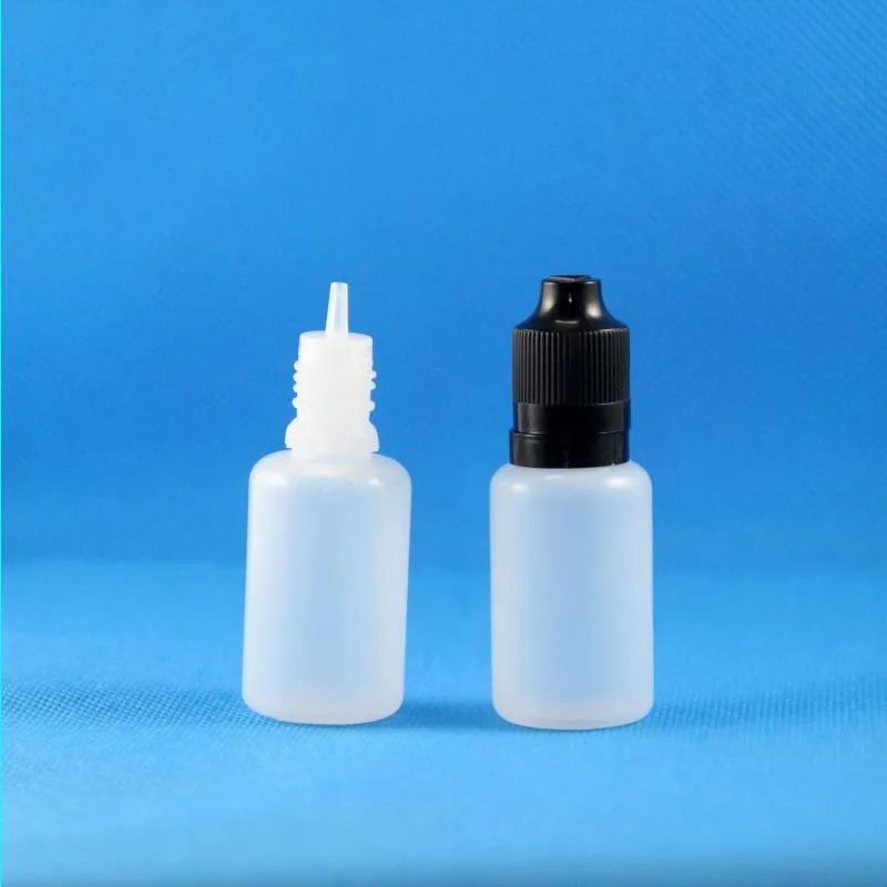 20 ml plastdropparflaskor med dubbla bevis för barnsäkerhetssäkra mössor och bröstvårtor ånga klämbara 100 stycken per parti ejadj