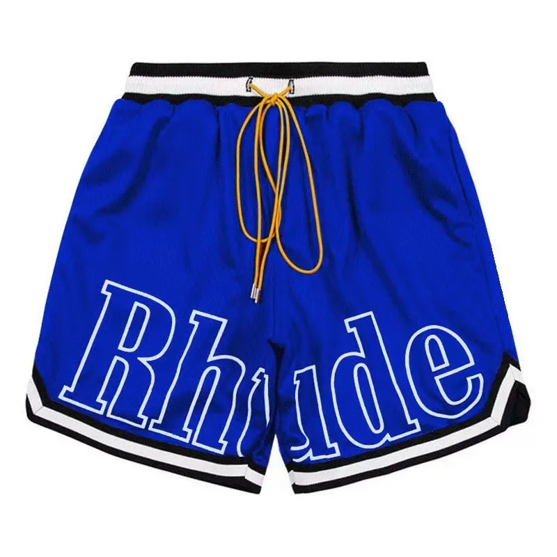 Designer Shorts Rhude Shorts Mens Mesh Short Summer Fashion Beach Elastic Band Pants Men High Quality Street Wear Red Blue Black Purple Pants