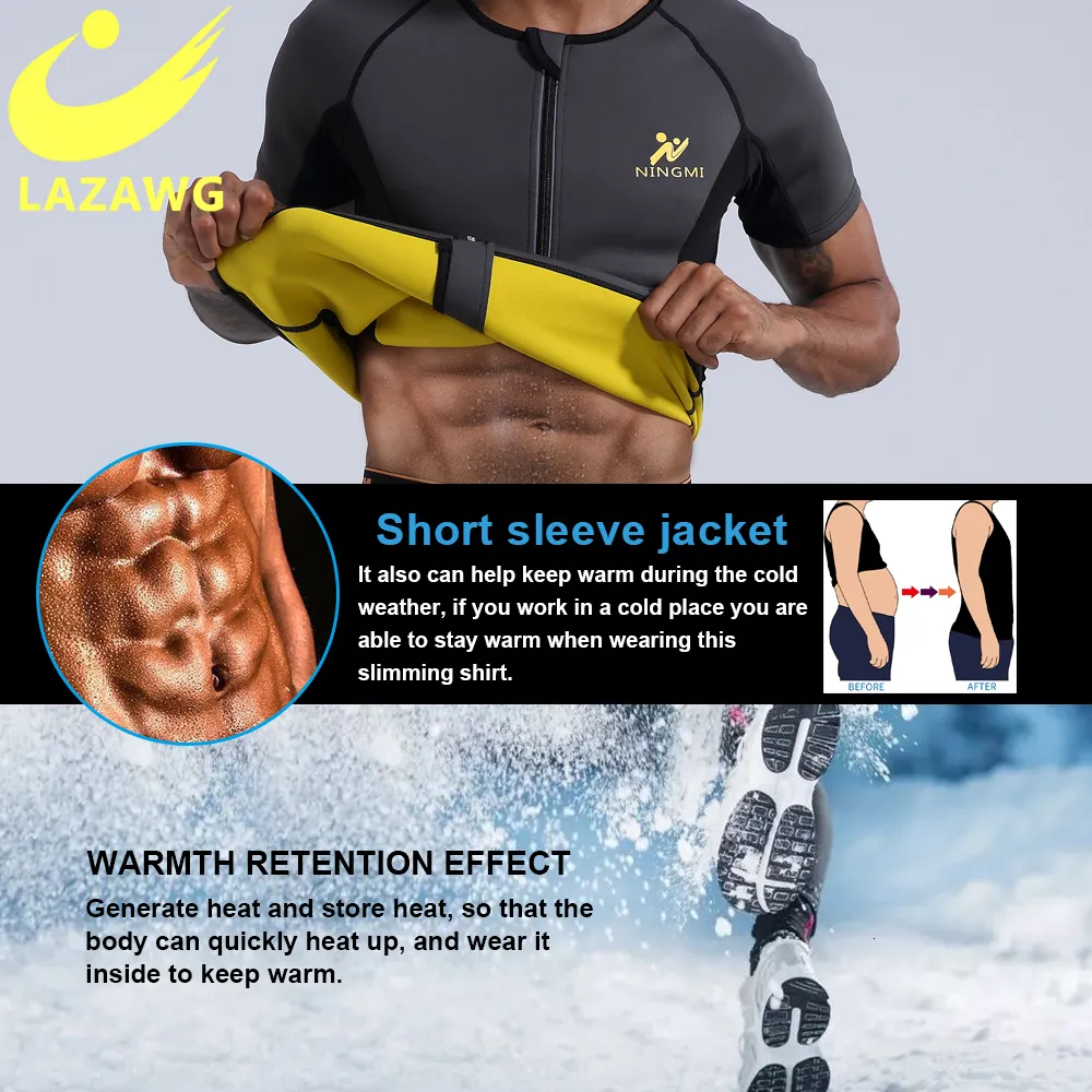 LAZAWG Men's Sauna Vest Body Shaper Tank Top Fajas Workout Fitness