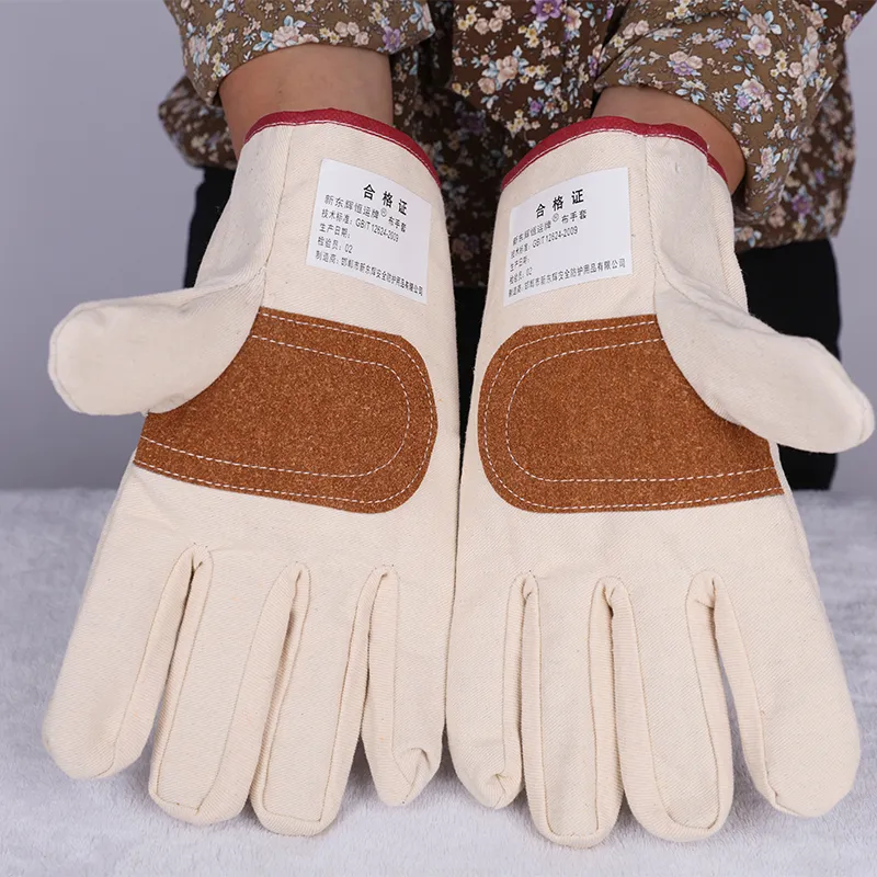 Gants de sécurité de travail en gros d'usine Gants en tissu pour la protection du soudage et la protection des mains