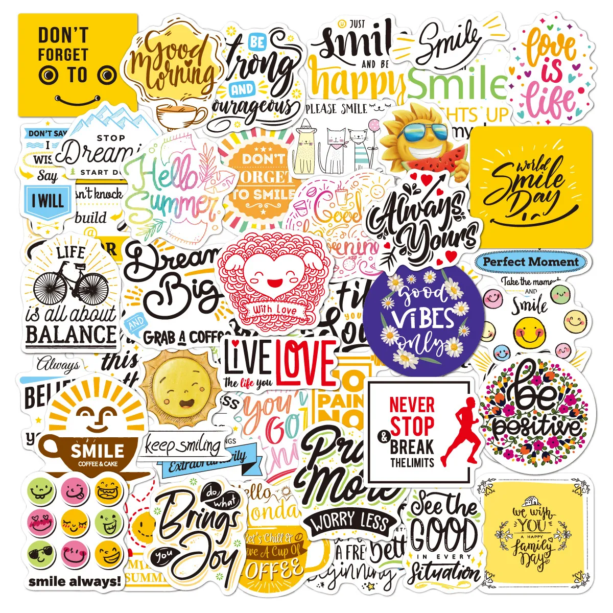 Quotes Text Sticker Aesthetic Inspirational Quote Stickers - Waterproof Vinyl Decals for ...