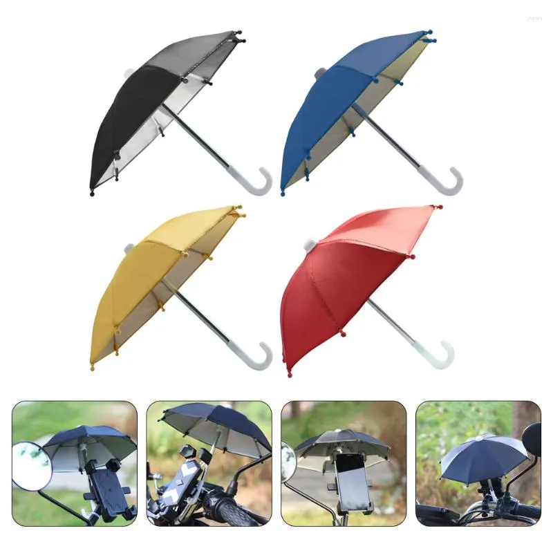 Regenschirme 4 Stück Motorrad-Regenschirm, wasserdicht, Mini-Sonnenschutz für kleine Telefone, Outdoor-Abdeckung, mobiler Zellschutz