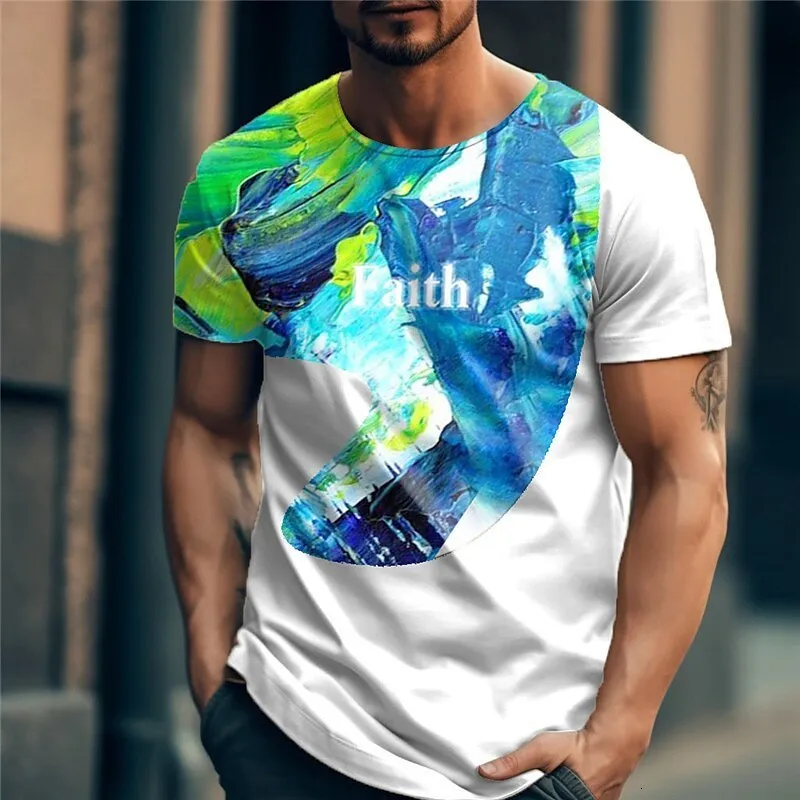 Mens TShirts Summer Shirt 3D Print Sleeve Short Fashion TShirt For Men Oneneck Pullover Fresh Simple Tops Oversized Clothing 230625