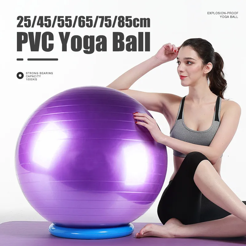 Bolas de Ioga 25/45/55/65/75/85CM À prova de explosão Bolas de Ioga de PVC Bolas de Fitness engrossadas para Exercícios de Ginásio em Casa Equipamento de Pilates Bola de Equilíbrio 230625