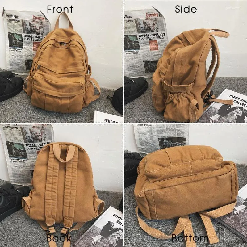 School Bags 2023 Korean Version High Capacity Travel Backpack Laptop Canvas Women Female Schoolbag For Teenages Girls Mochila Mujer