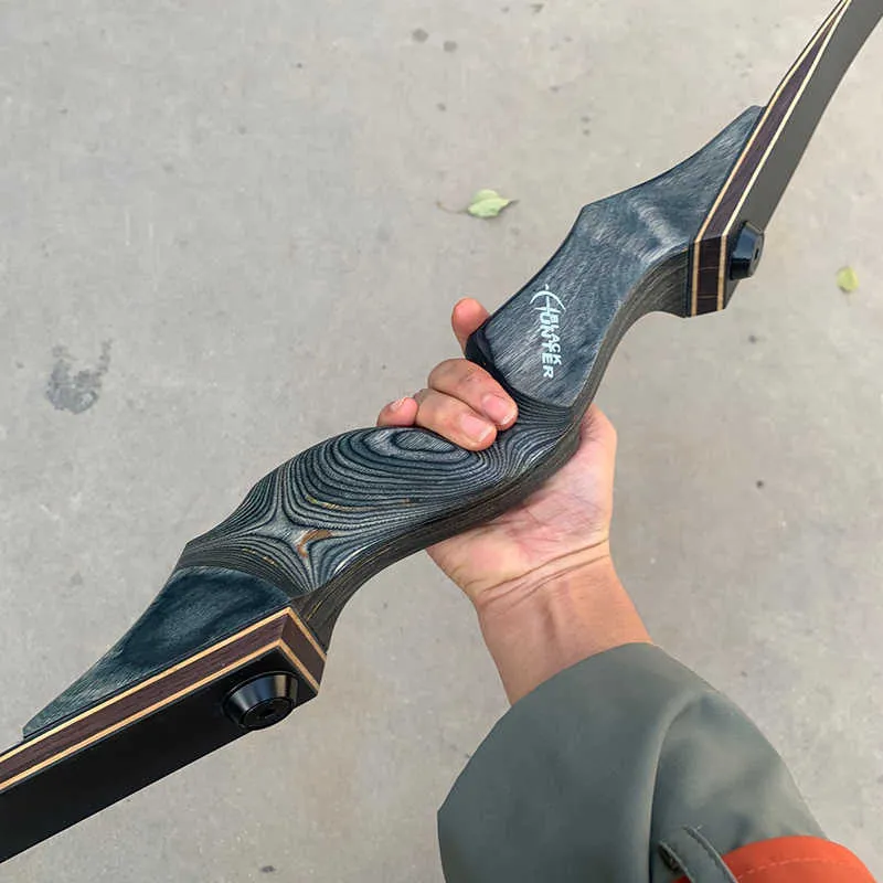 60" Wooden Takedown Recurve Bow 20-60lbs Longbow Bamboo Core Limbs