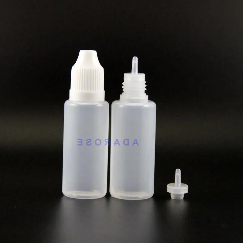 20ML 100 Pcs High Quality LDPE Child Proof Safe Plastic Dropper Bottles With long nipple Vapor e Juicy Liquid Rafcj