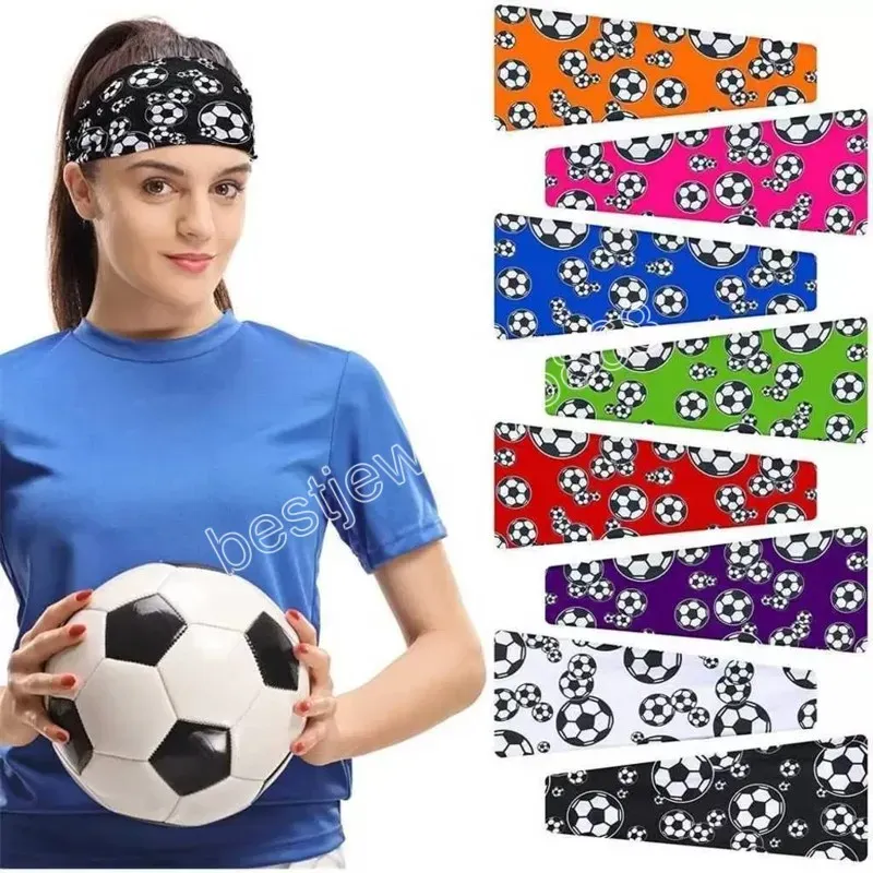 2022 World Cup Football Sports Band Fascia per yoga stampata unisex Running Fitness Assorbe il sudore Hairband Hairwear Football