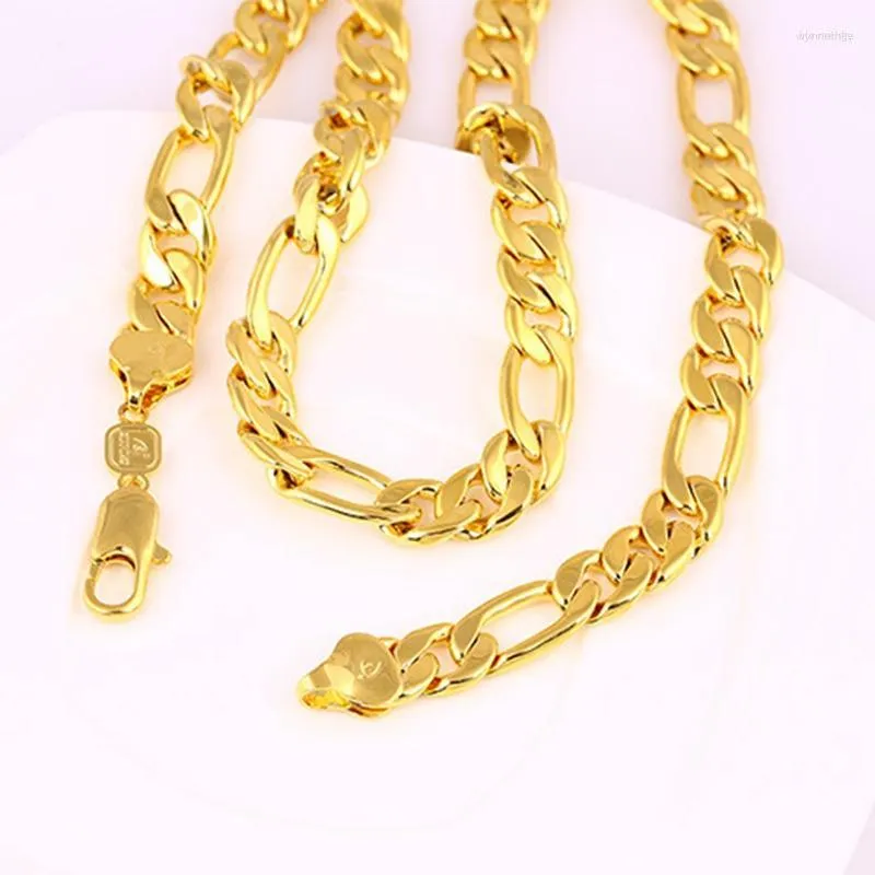 Chains Classic Figaro Chain Yellow Gold Filled Mens Necklace