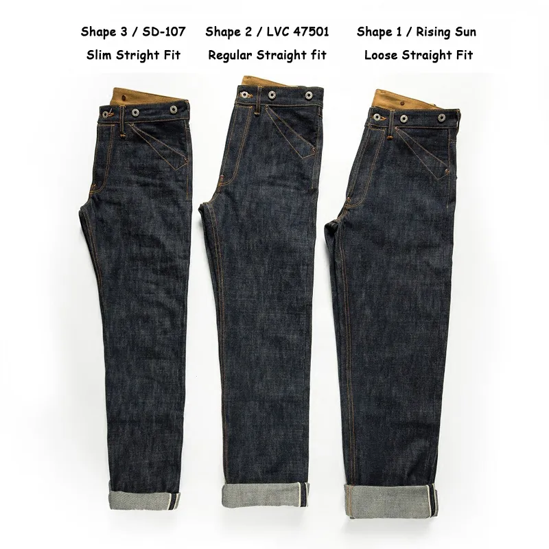 Jeans pour hommes Red Tornado Blacksmith Buckle Back 165oz Raw Selvedge Denim Straight Leg 230625