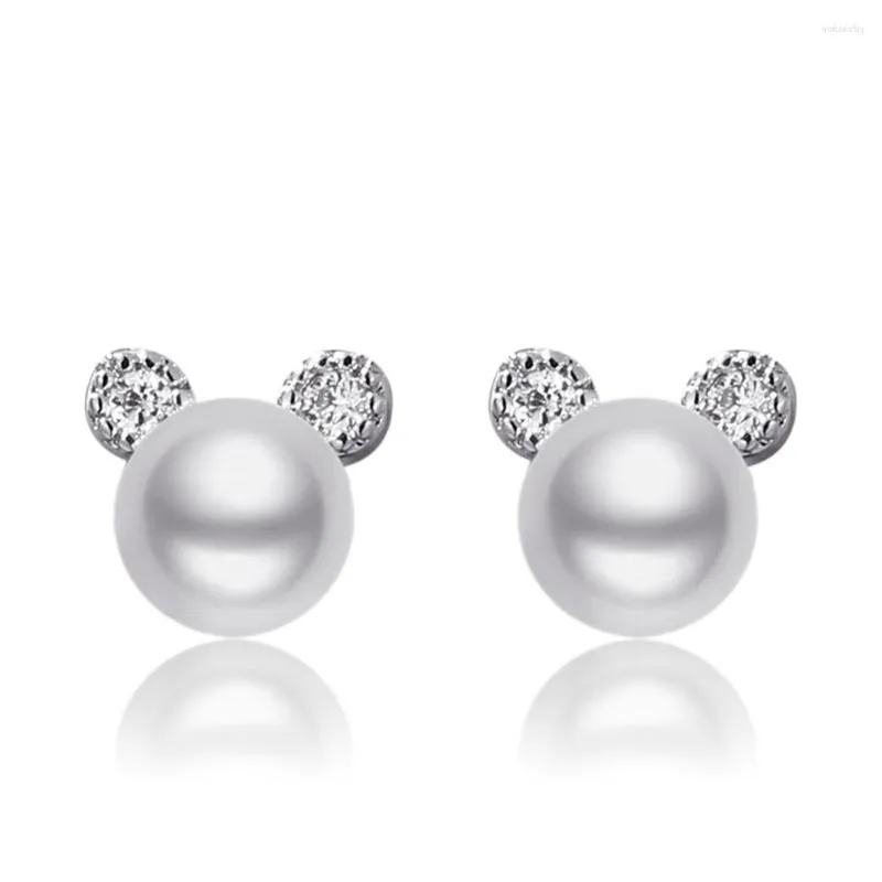 Boucles d'oreilles 10 paires perle minuscule romantique souris boucle d'oreille pour femmes fille/elle cristal Zircon goujons oreille bijoux chanceux prévenir les allergies