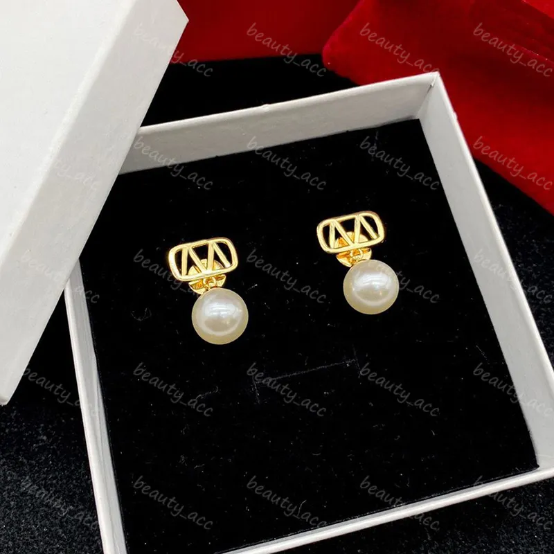 Pearl earrings designer for women Charm Studs Gold letters Earring Dangle Ear rings Hoops fashion Aretes Luxury Jewelry Accessories Ohrringe