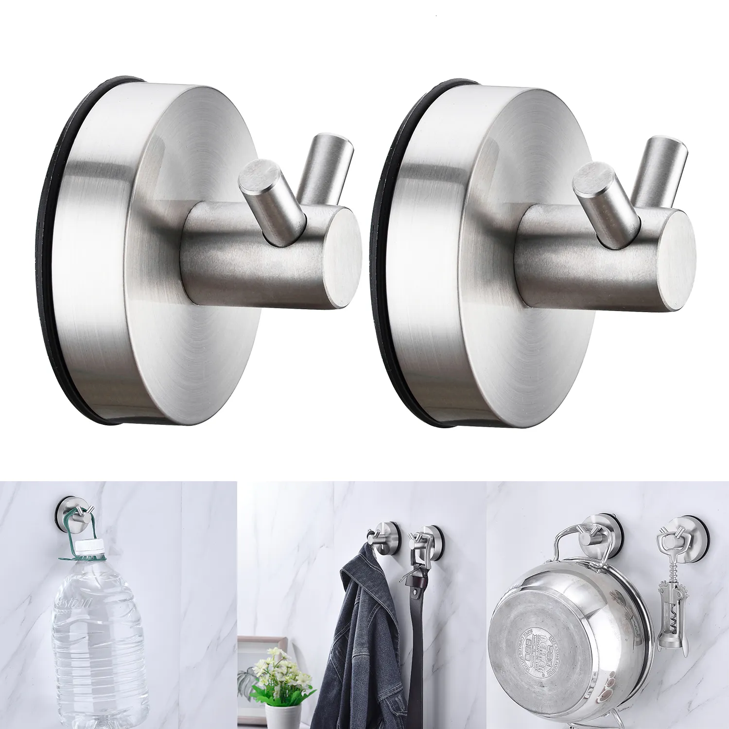 Reusable Stainless Steel Towel Vue 3 Hooks With Vacuum Suction Cup Set Of  2, 5KGS Capacity Ideal For Kitchen, Bathroom, And Home Use From Ren10,  $13.19